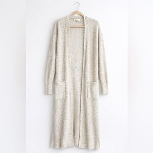 Cardigan long texturé moucheté beige Yes/Lola – Taille S